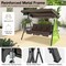 Convertible 3-Seat Patio Porch Swing Chair to Flat Bed with Adjustable Canopy - 80" x 51" x 67" (L x W x H)